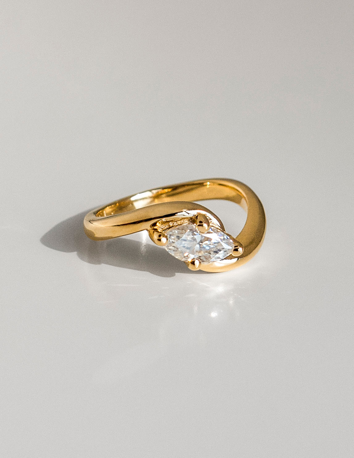 Marquise Lab Grown Diamond Solitaire Engagement Ring – 10K/14K/18K Gold & Platinum – 1.0–3.5 CT