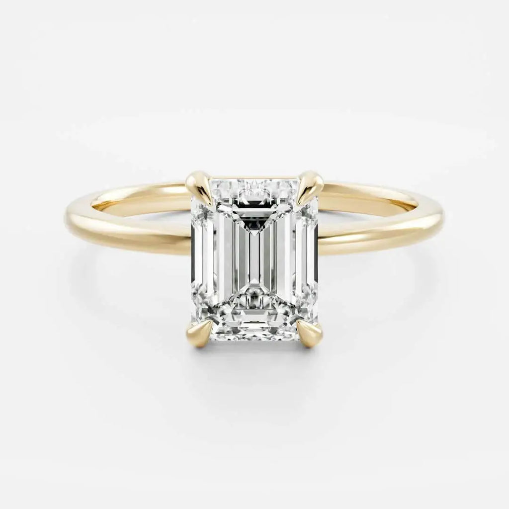 Emerald Cut Solitaire Engagement Ring with Prong Setting