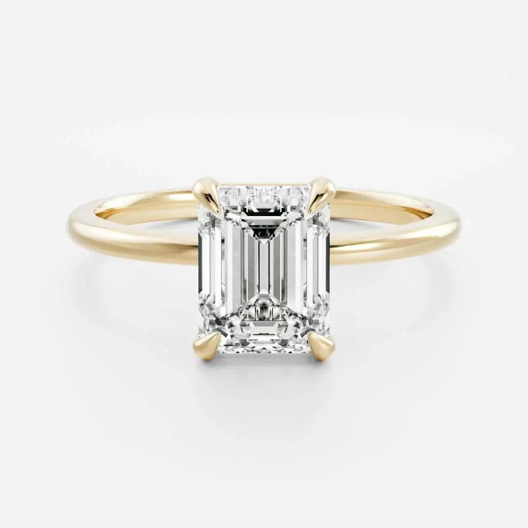 Emerald Cut Solitaire Engagement Ring with Prong Setting