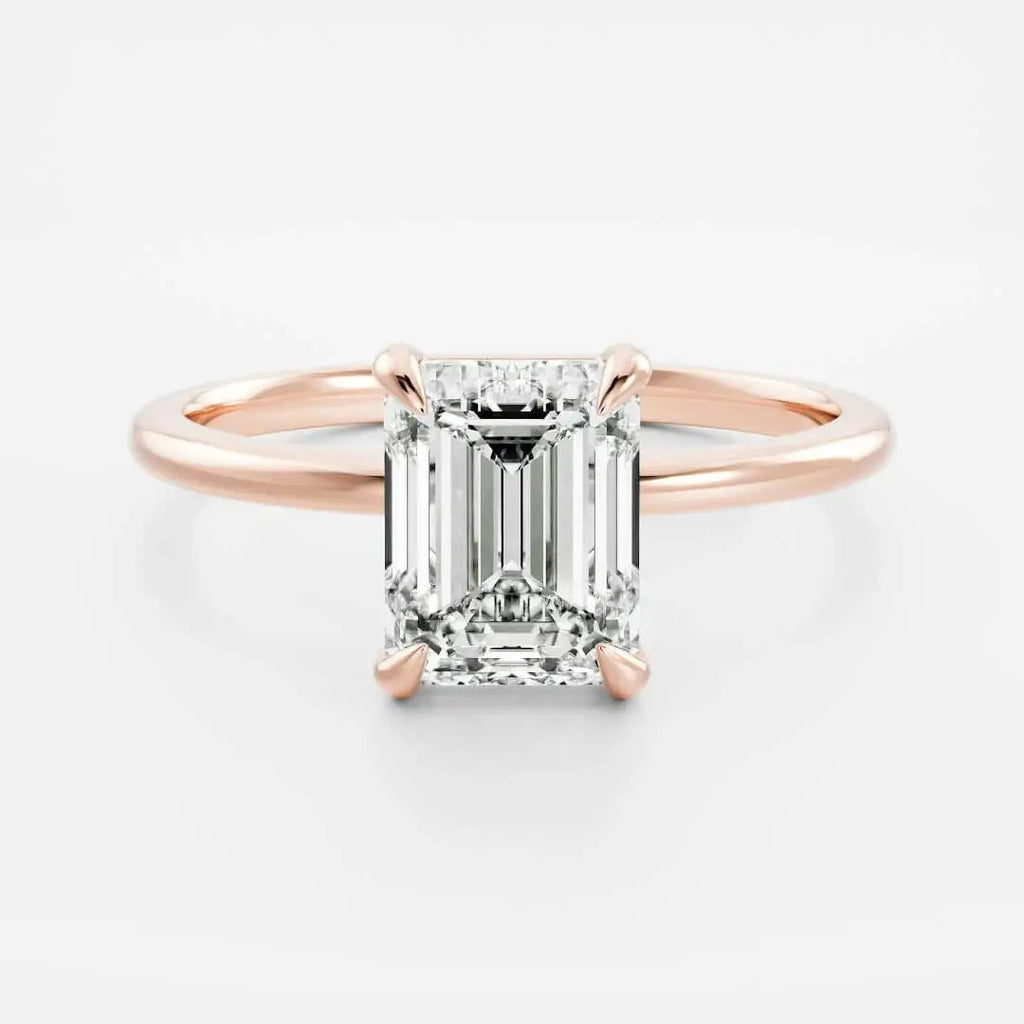 Emerald Cut Solitaire Engagement Ring with Prong Setting