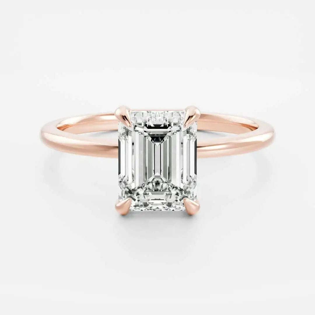 Emerald Cut Solitaire Engagement Ring with Prong Setting