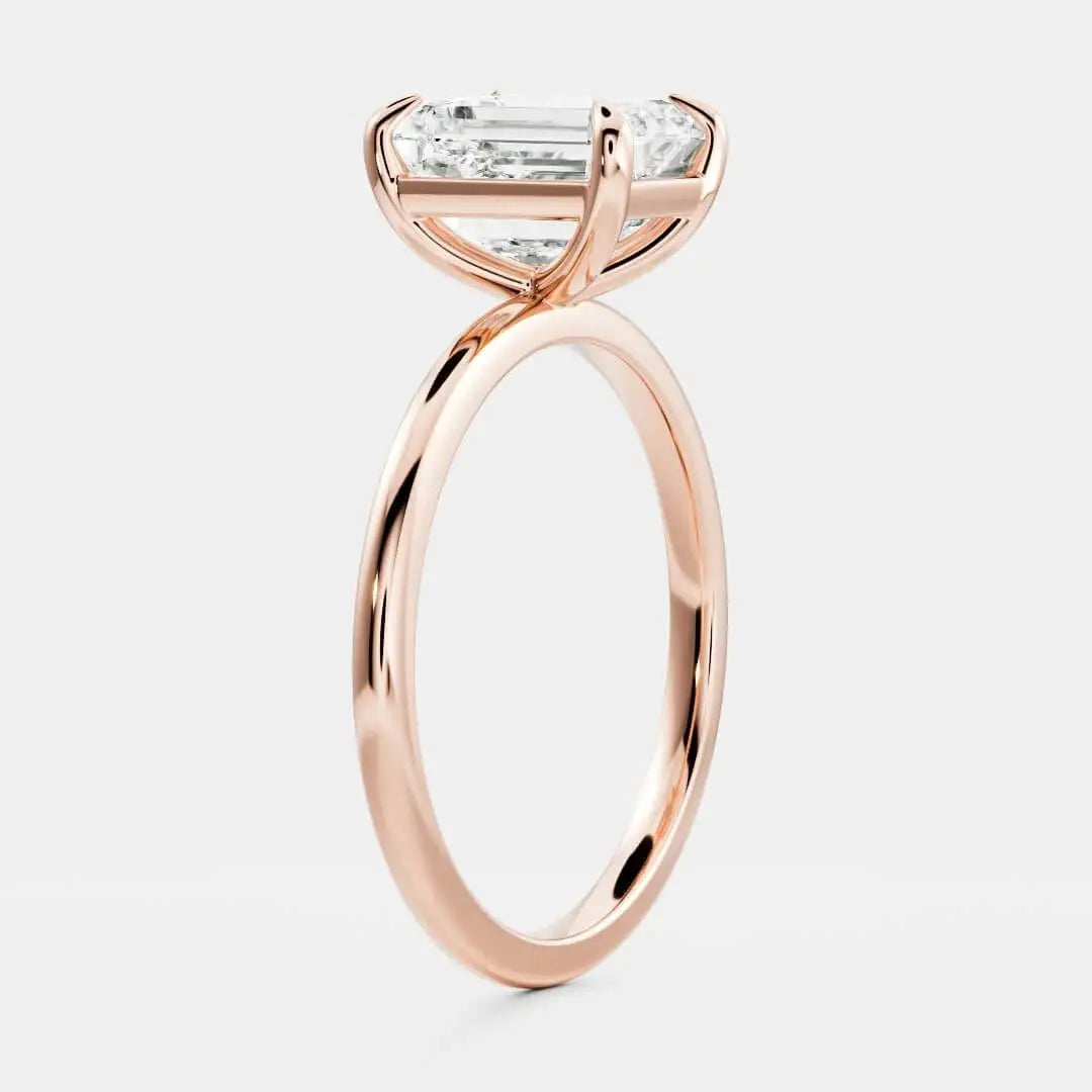 Emerald Cut Solitaire Engagement Ring with Prong Setting