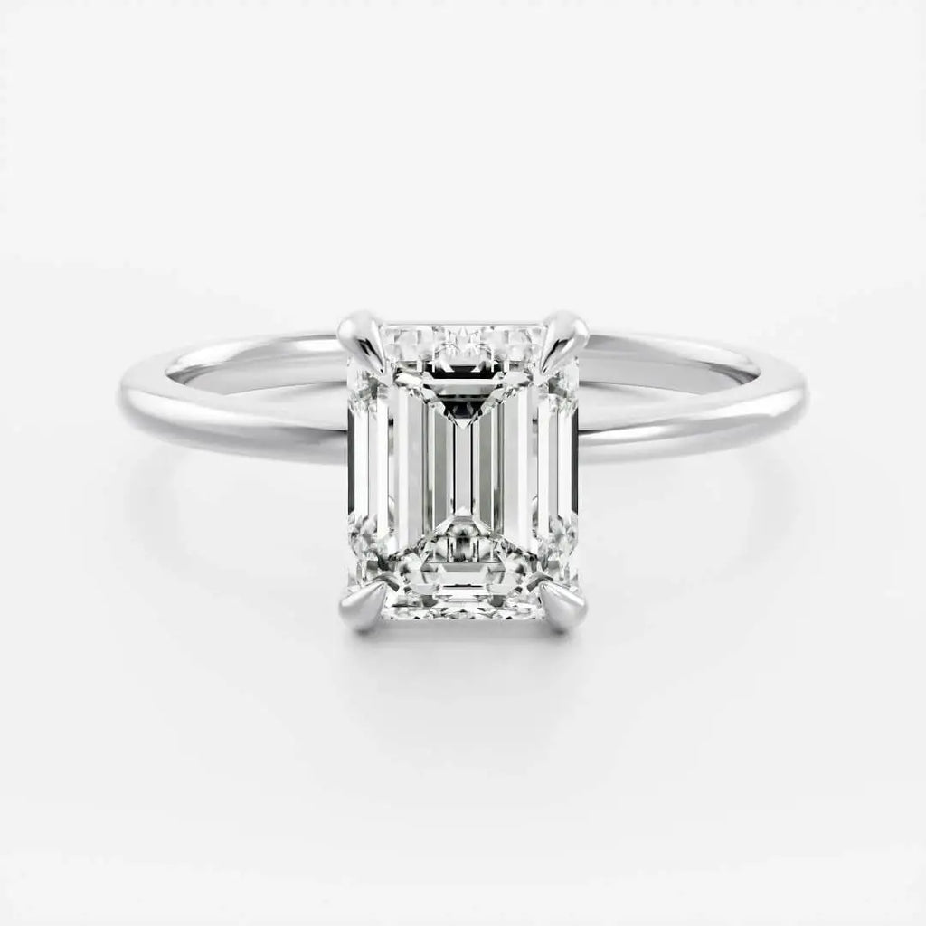 Emerald Cut Solitaire Engagement Ring with Prong Setting