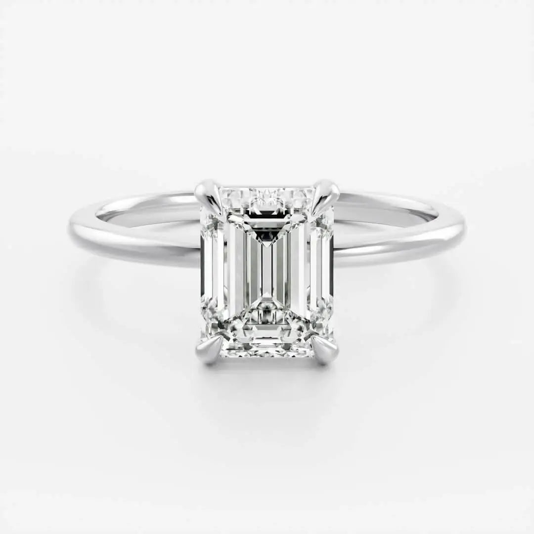 Emerald Cut Solitaire Engagement Ring with Prong Setting