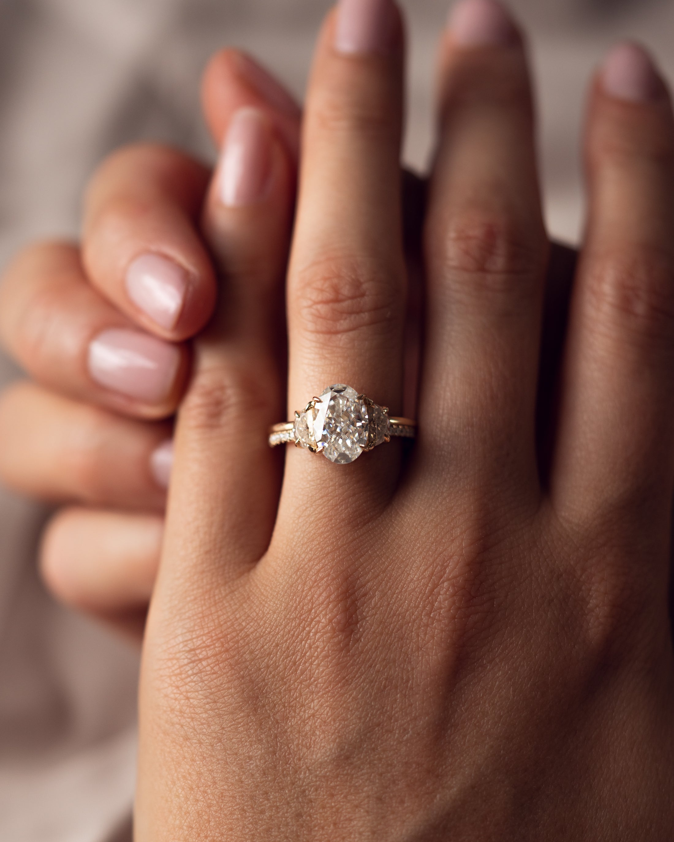 Oval Cut Lab Grown Diamond Three Stone Engagement Ring – 1.0 - 3.50 CT