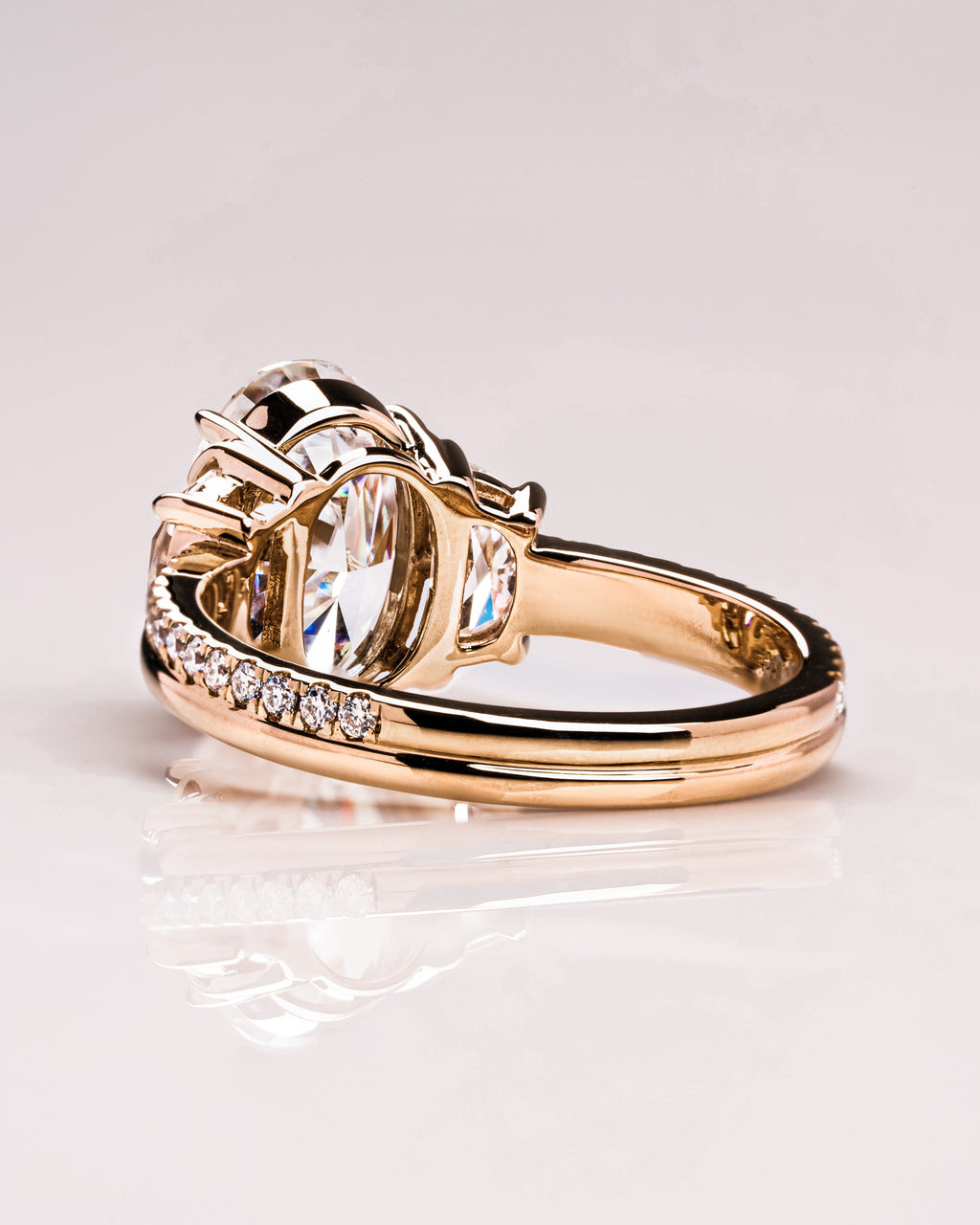 Oval Cut Lab Grown Diamond Three Stone Engagement Ring – 1.0 - 3.50 CT