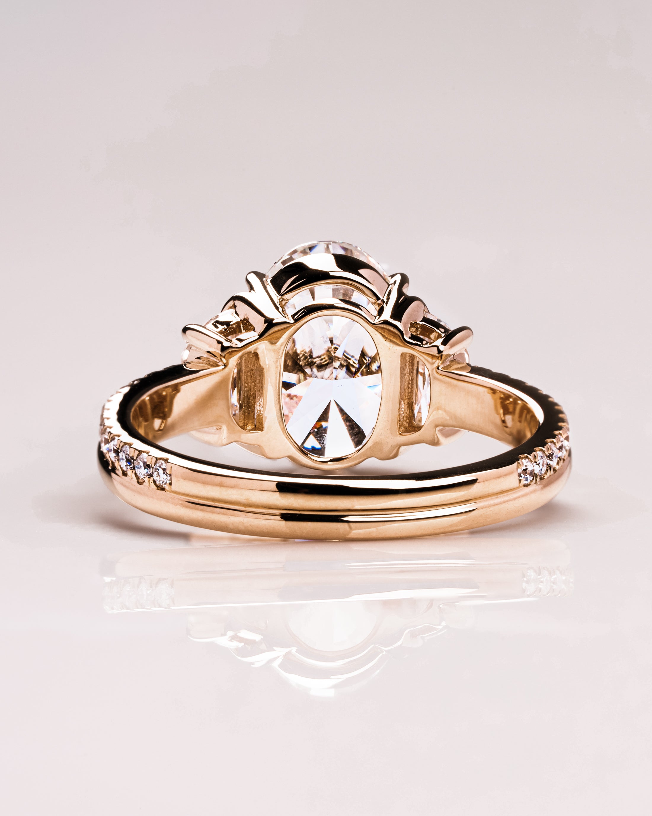 Oval Cut Lab Grown Diamond Three Stone Engagement Ring – 1.0 - 3.50 CT