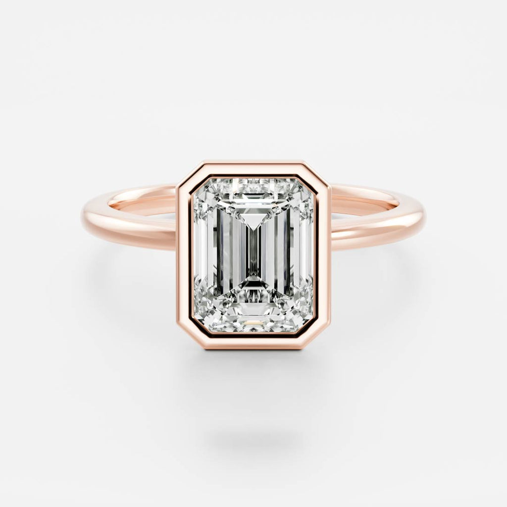 1.0 - 3.50 CT Emerald Cut Lab Grown Diamond Solitaire Engagement Ring