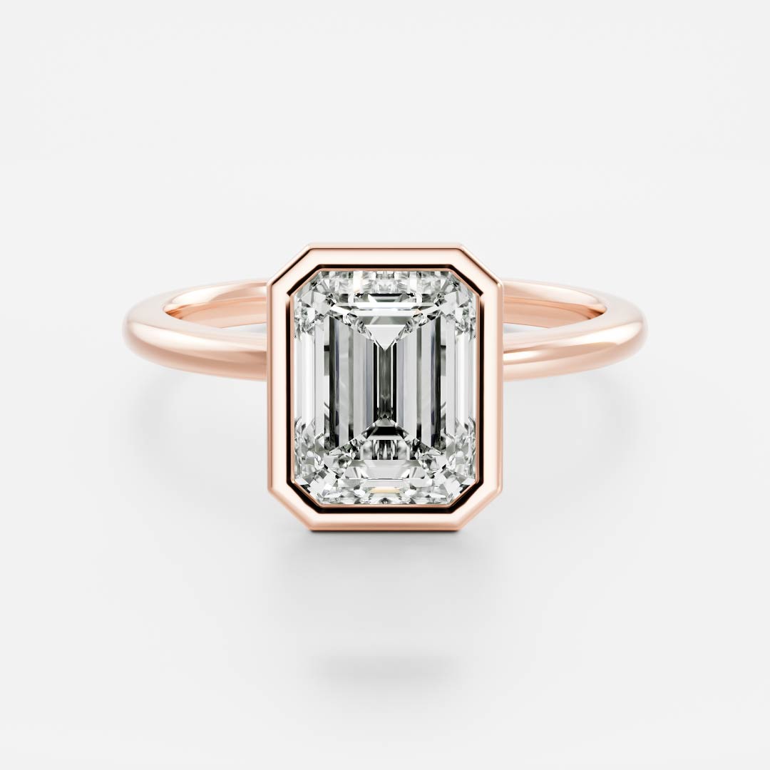 1.0 - 3.50 CT Emerald Cut Lab Grown Diamond Solitaire Engagement Ring