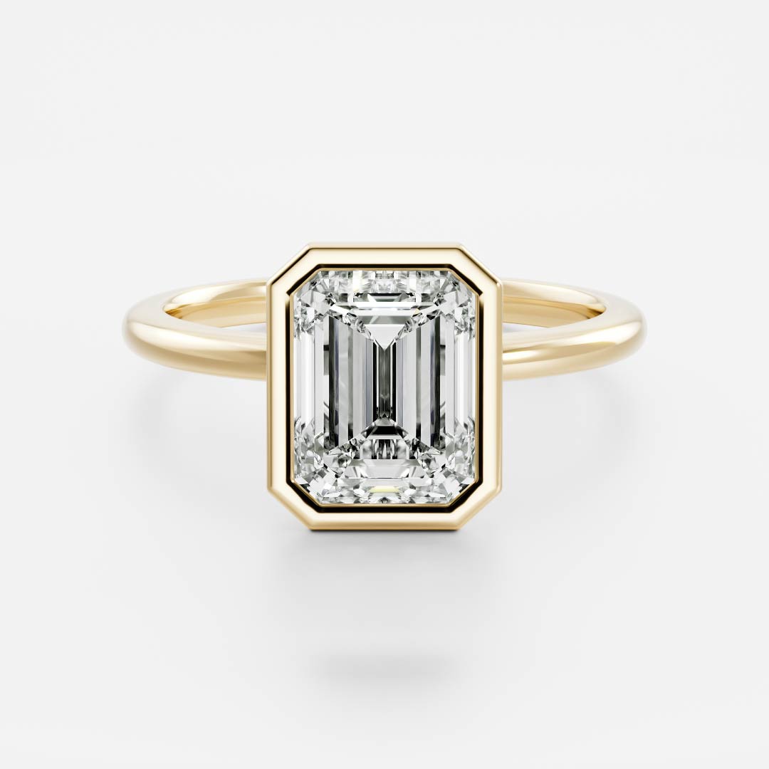 Emerald Cut Lab Grown Diamond Solitaire Engagement Ring