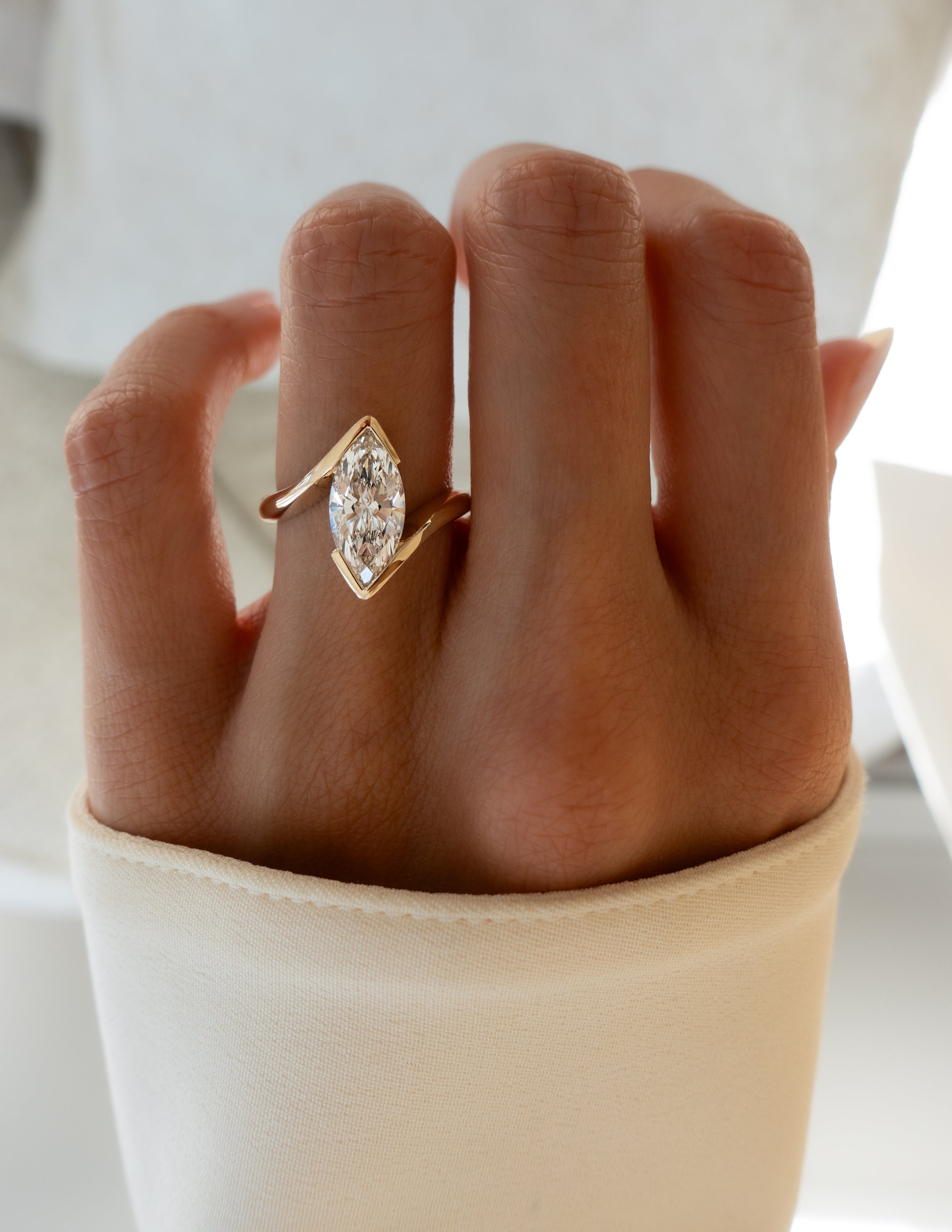 Marquise Cut Lab Grown Diamond Solitaire Engagement Ring – 1.0 - 3.50 CT