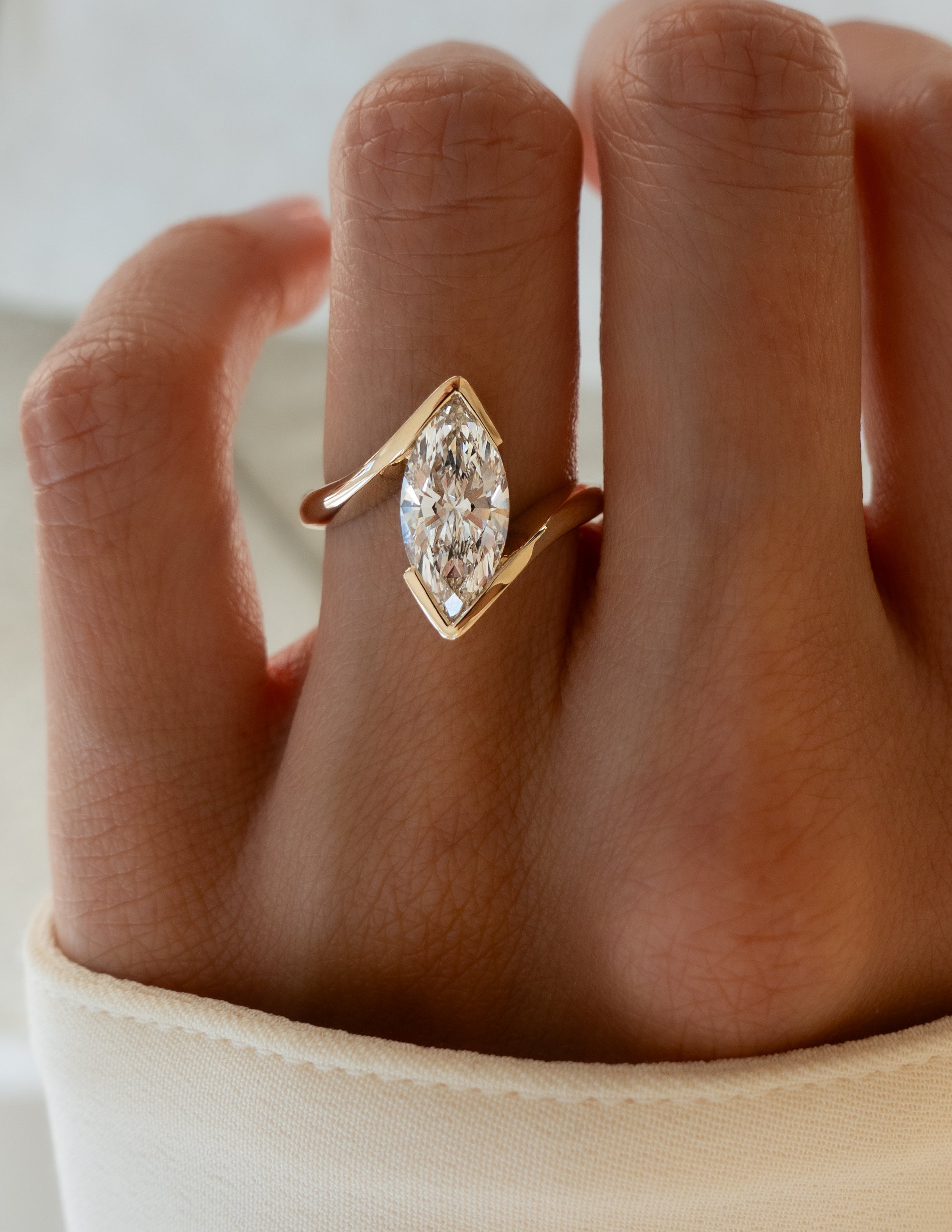 Marquise Cut Lab Grown Diamond Solitaire Engagement Ring – 1.0 - 3.50 CT