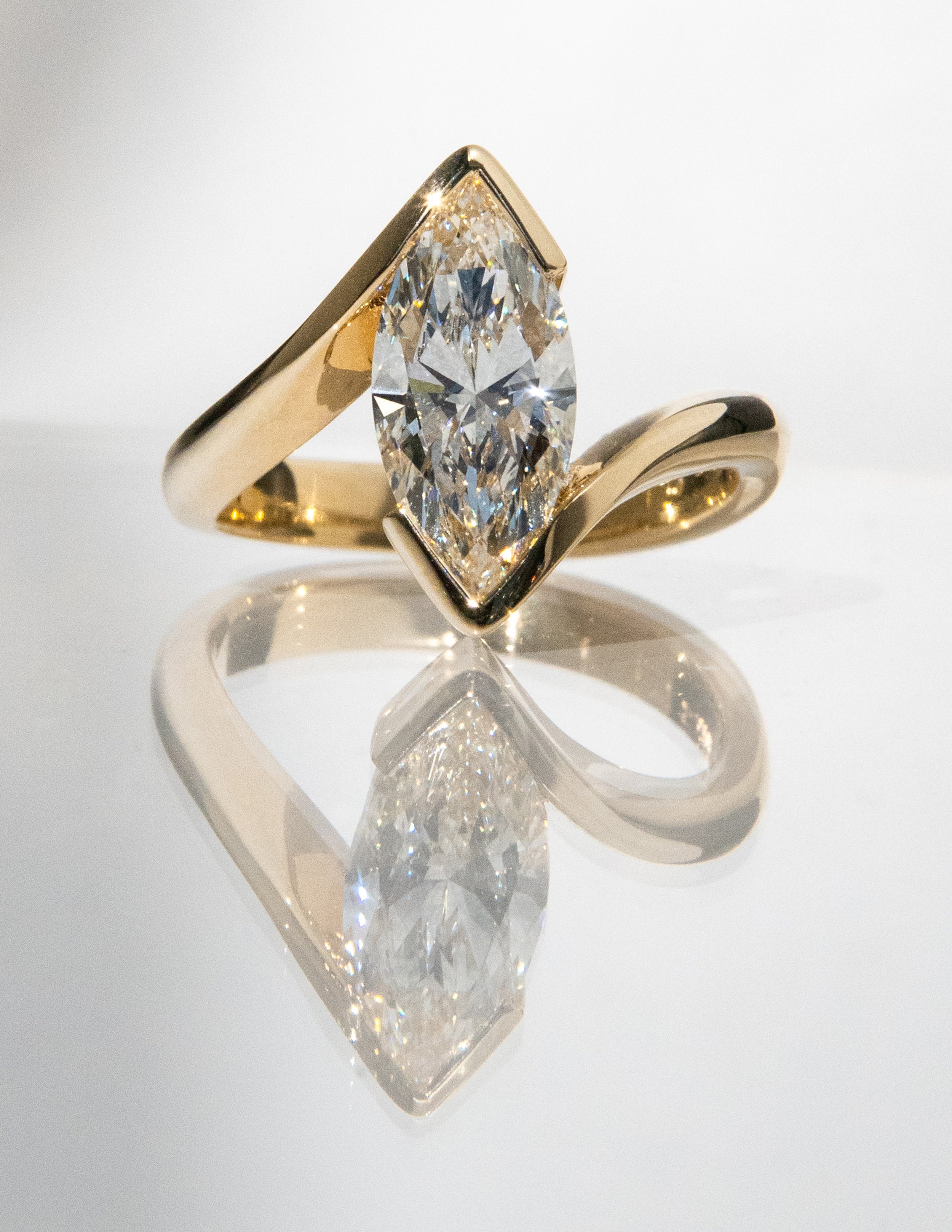 Marquise Cut Lab Grown Diamond Solitaire Engagement Ring