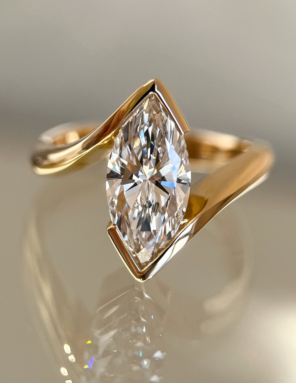 Marquise Cut Lab Grown Diamond Solitaire Engagement Ring – 1.0 - 3.50 CT