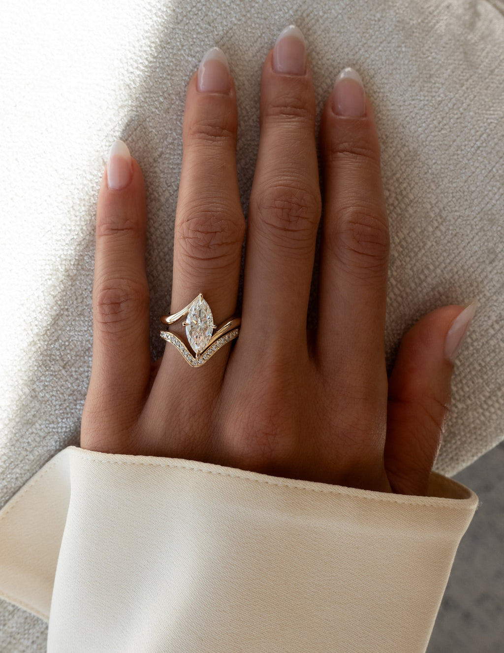 Marquise Lab Grown Diamond Solitaire Engagement Ring – 10K/14K/18K Gold – 1.0–3.5 CT