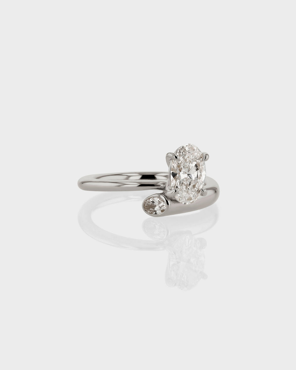 1.0 - 3.50 CT Oval Cut Lab Grown Diamond Unique Engagement Ring