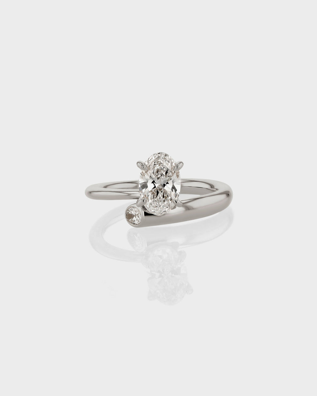 1.0 - 3.50 CT Oval Cut Lab Grown Diamond Unique Engagement Ring