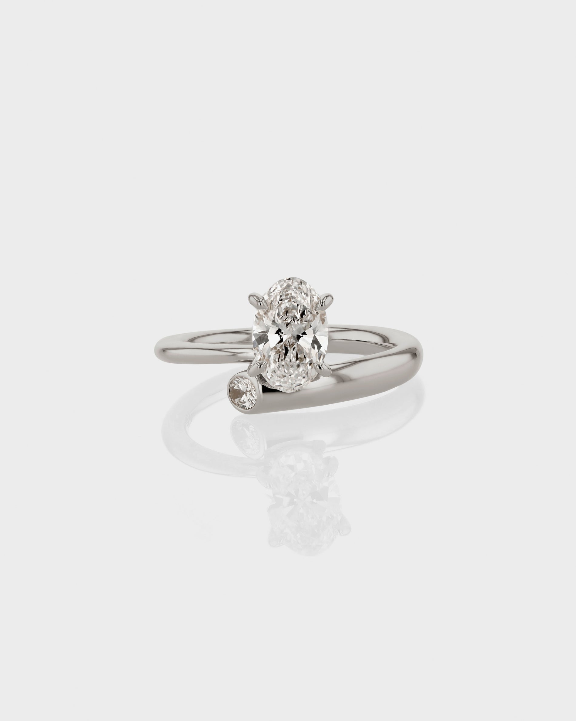 1.0 - 3.50 CT Oval Cut Lab Grown Diamond Unique Engagement Ring
