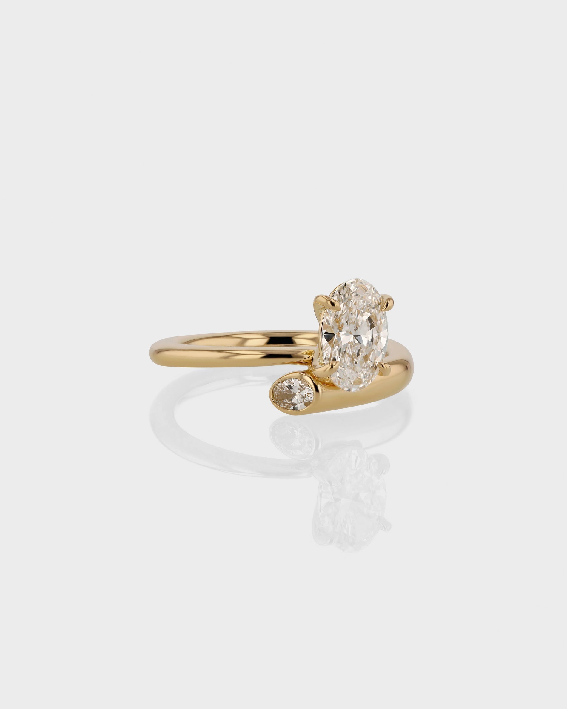 1.0 - 3.50 CT Oval Cut Lab Grown Diamond Unique Engagement Ring