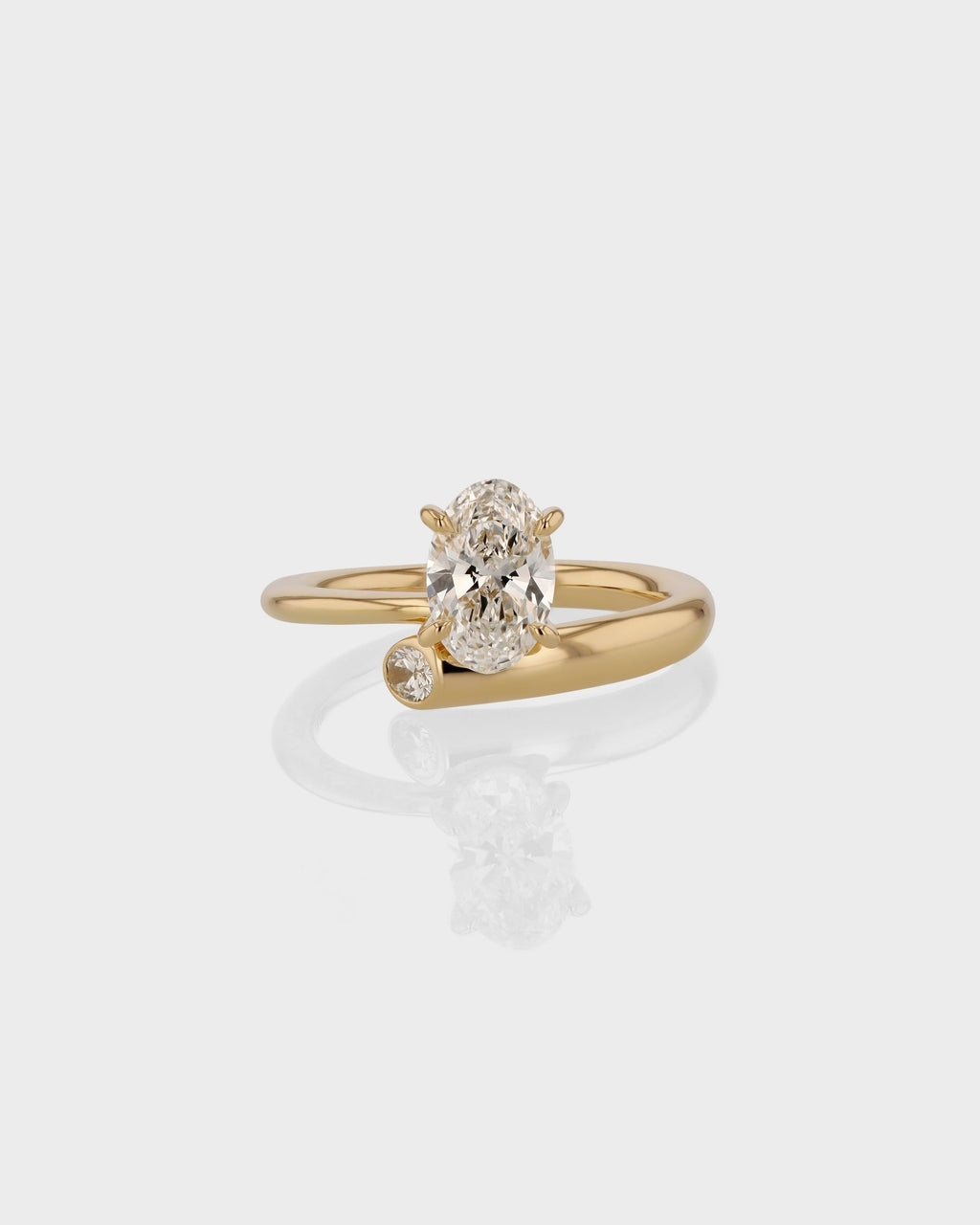 Oval Cut Lab Grown Diamond Unique Engagement Ring
