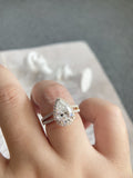Pear Lab Grown Diamond Halo Setting Engagement Ring
