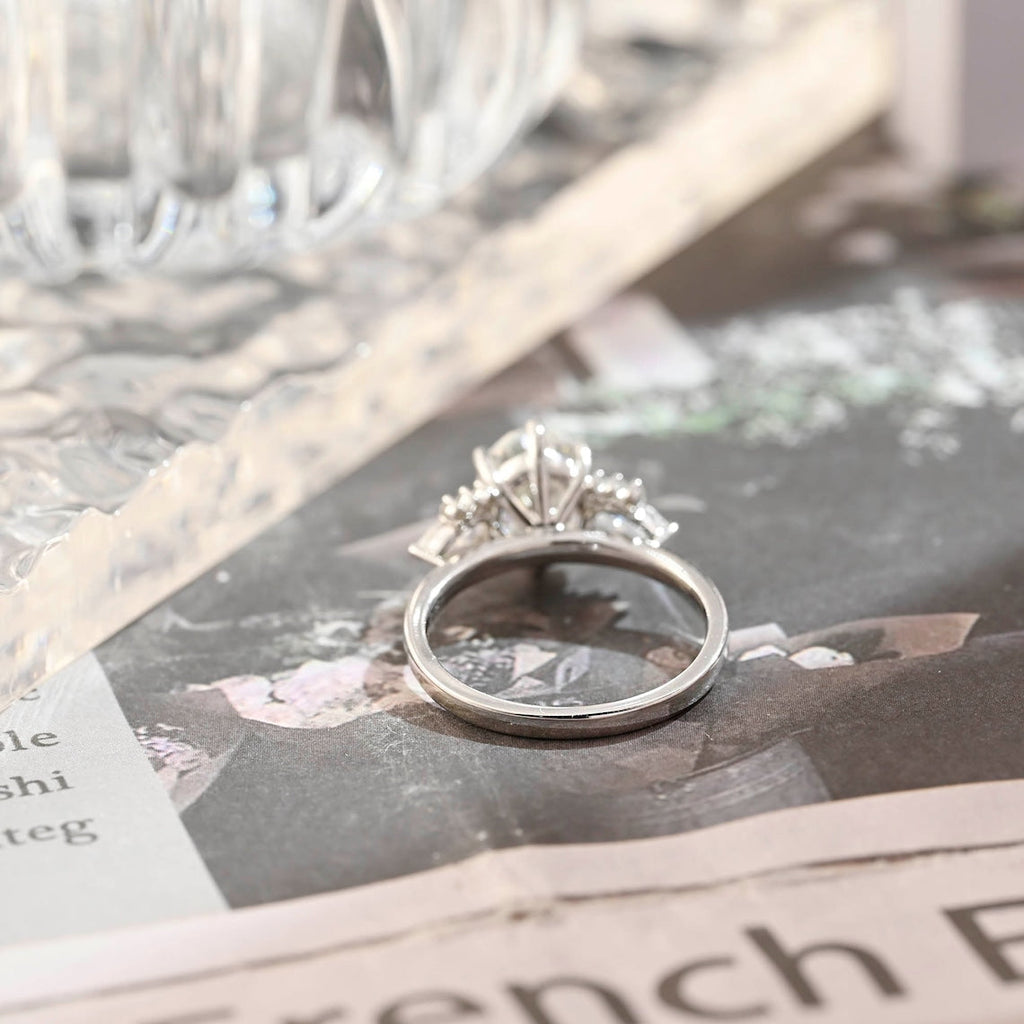 Elegant Oval Lab Grown Diamond Cluster Engagement Ring – 1.0 - 3.50 CT