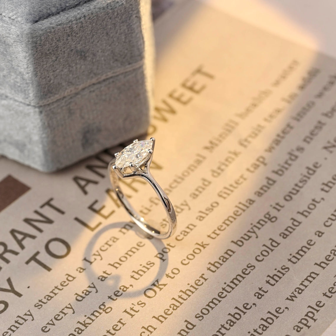 1.0 - 3.50 CT Solitaire Marquise Lab Grown Diamond Engagement Ring