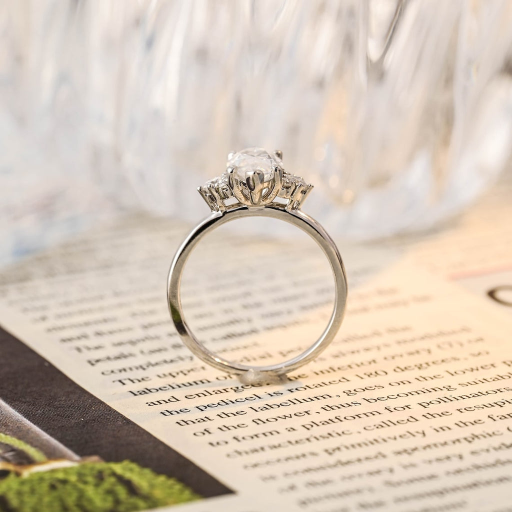 1.0 - 3.50 CT Marquise Lab Grown Diamond Cluster Setting Engagement Ring