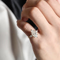 Marquise Cut Lab Grown Diamond Three Stone Engagement Ring