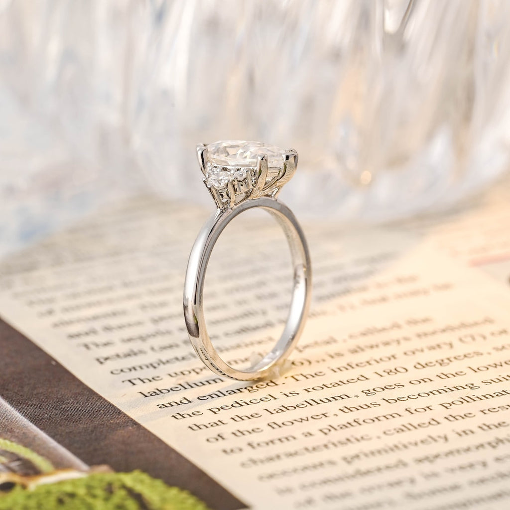 1.0 - 3.50 CT Marquise Lab Grown Diamond Cluster Setting Engagement Ring