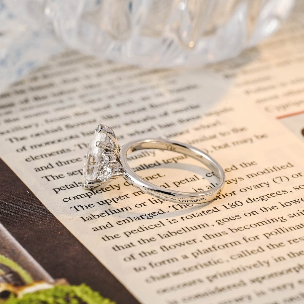 1.0 - 3.50 CT Marquise Lab Grown Diamond Cluster Setting Engagement Ring
