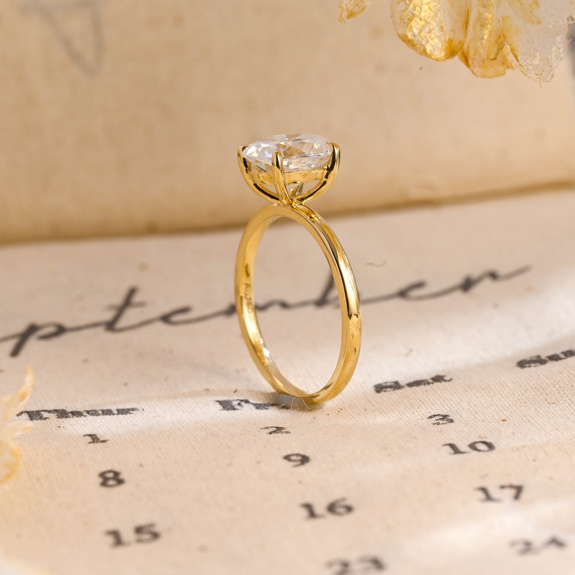 1.0 - 3.50 CT Oval Lab Grown Diamond Solitaire Setting Engagement Ring