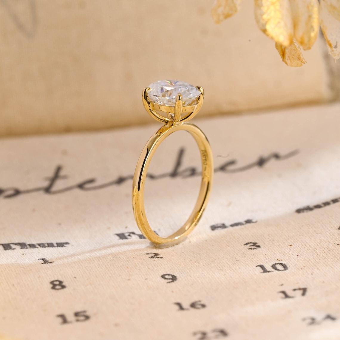 1.0 - 3.50 CT Oval Lab Grown Diamond Solitaire Setting Engagement Ring