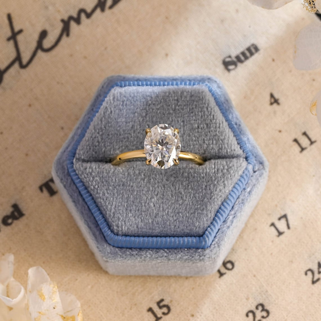 1.0 - 3.50 CT Oval Lab Grown Diamond Solitaire Setting Engagement Ring