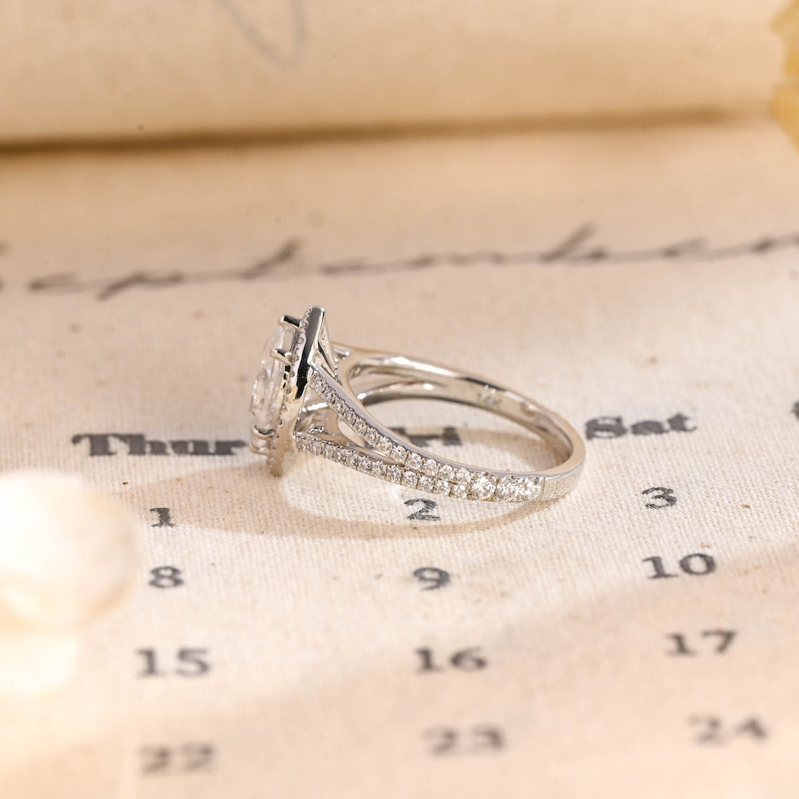 1.0 - 3.50 CT Marquise Lab Grown Diamond Split Shank Setting Engagement Ring