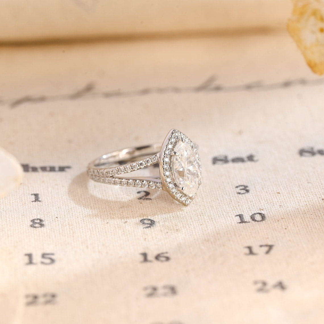 1.0 - 3.50 CT Marquise Lab Grown Diamond Split Shank Setting Engagement Ring