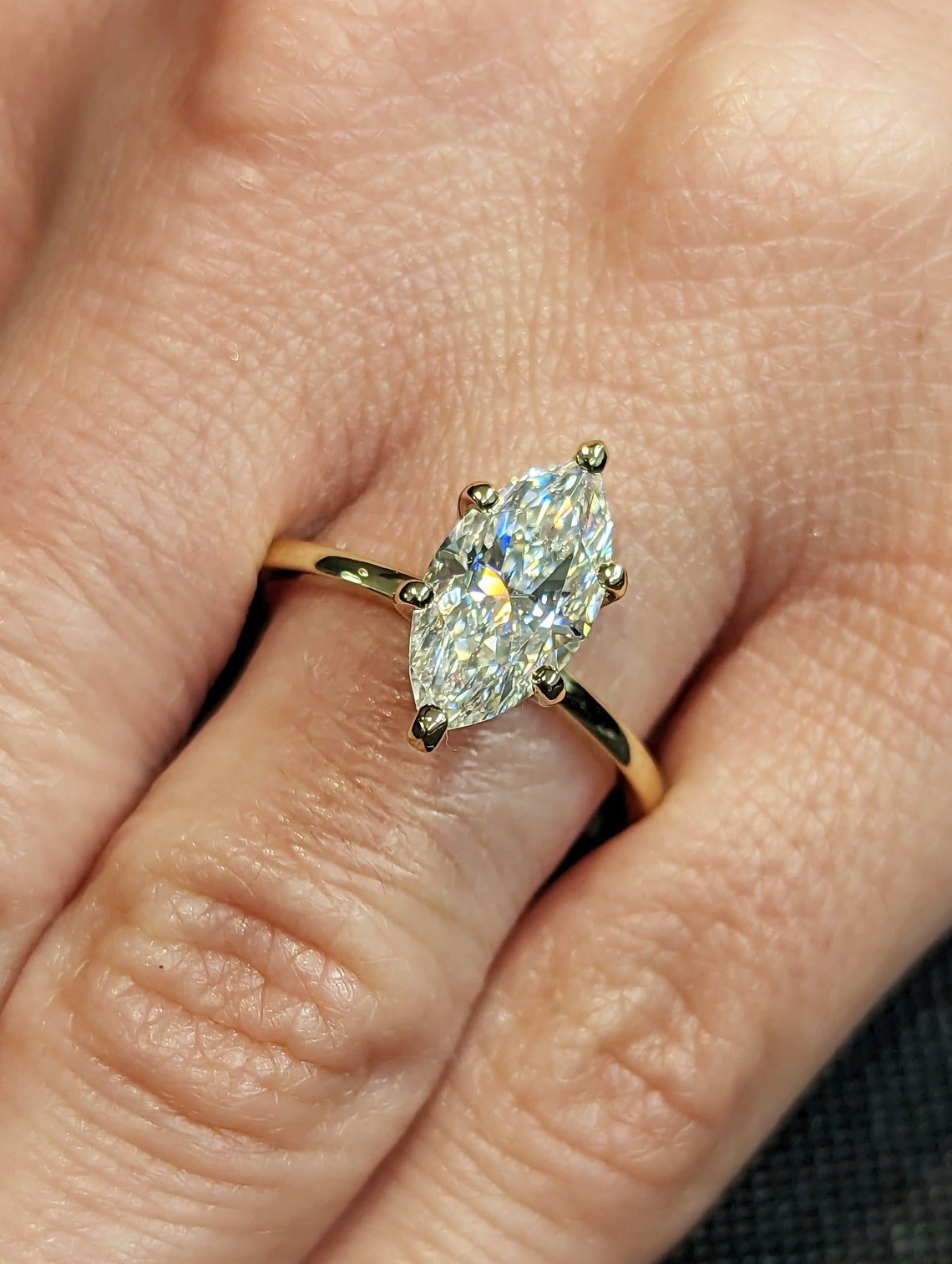 Elegant Marquise Lab Grown Diamond Solitaire Engagement Ring – 1.0 - 3.50 CT