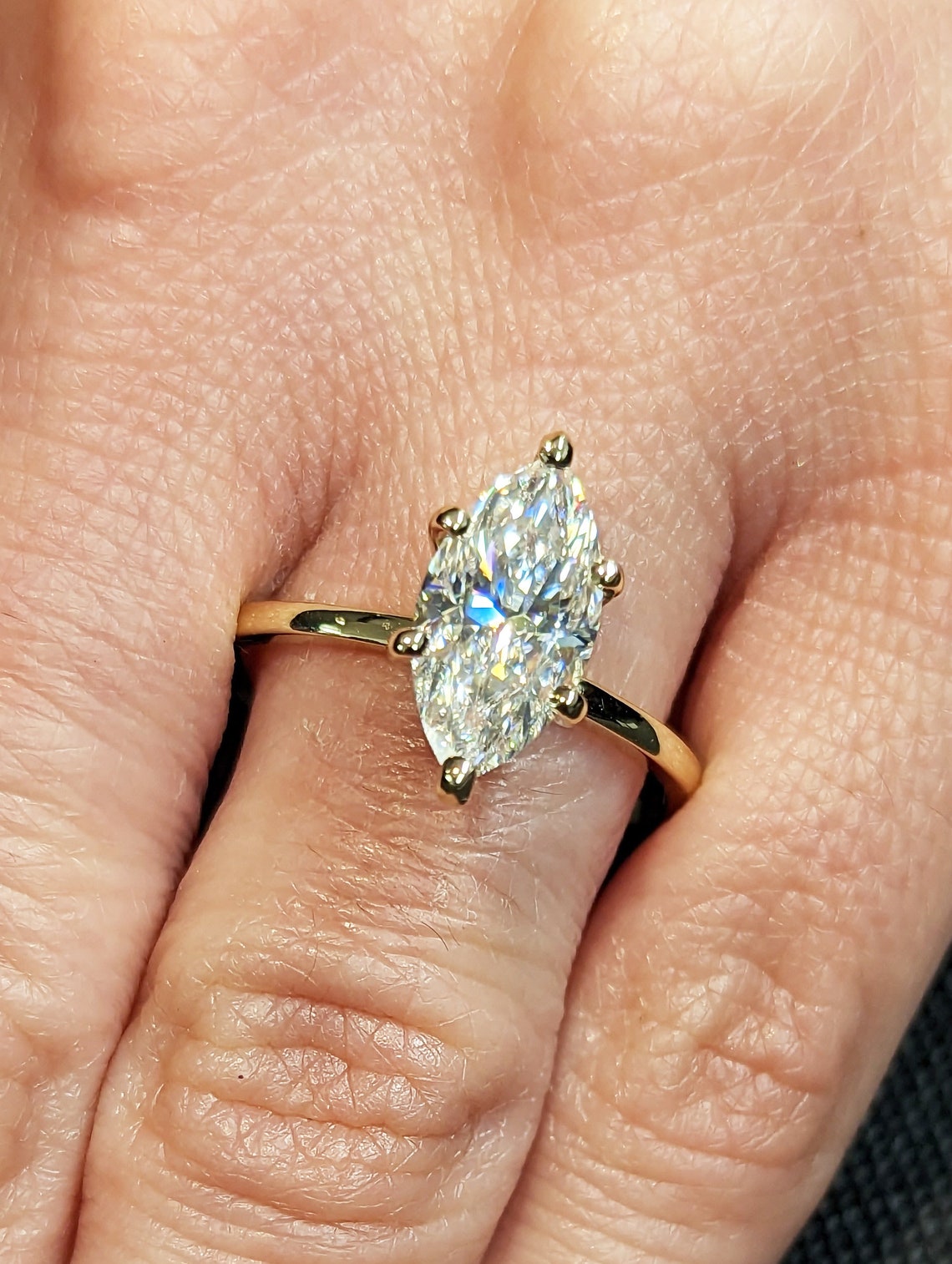 Elegant Marquise Lab Grown Diamond Solitaire Engagement Ring – 1.0 - 3.50 CT