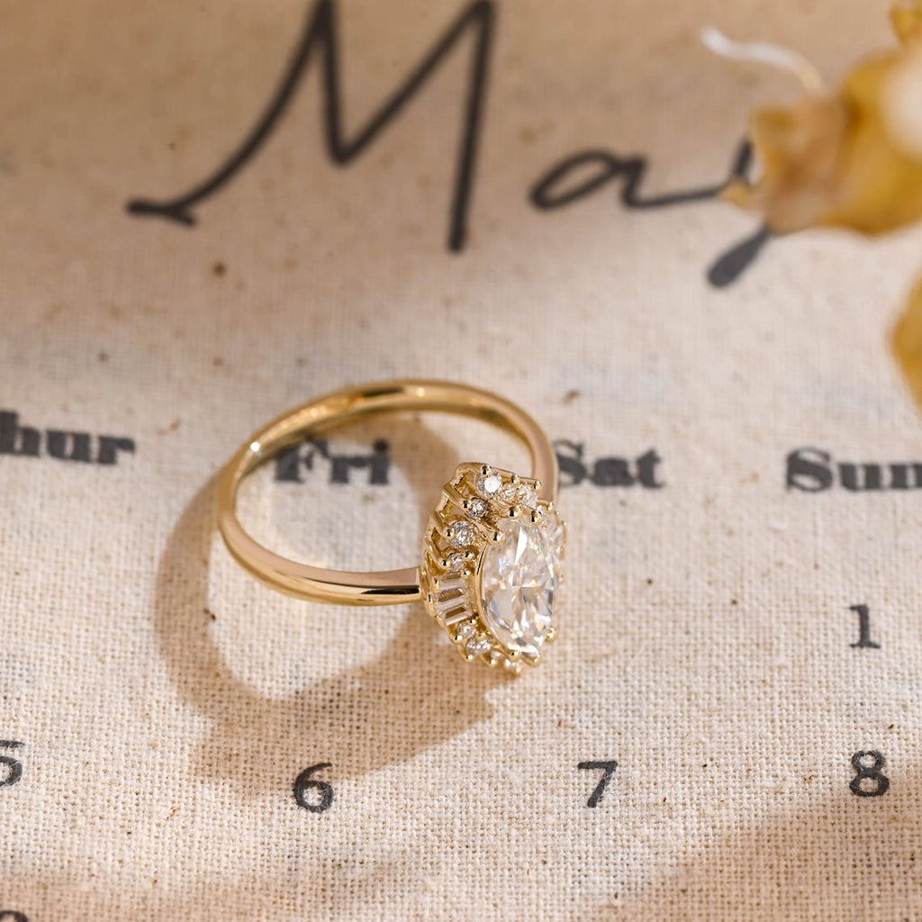 Marquise Cut Lab Grown Diamond Halo Engagement Ring – 1.0 - 3.50 CT