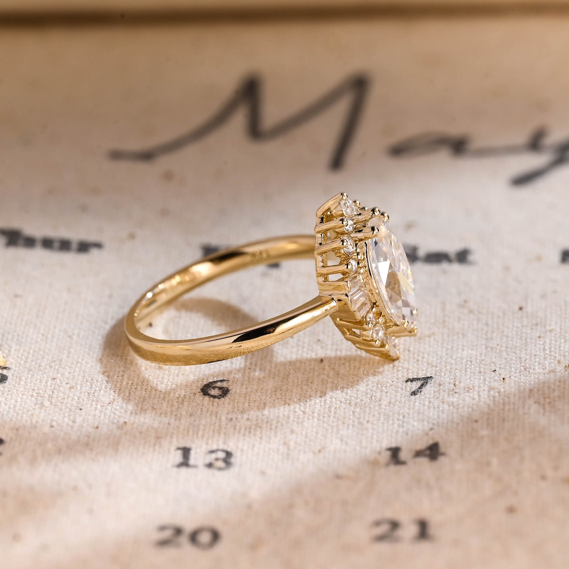 Marquise Cut Lab Grown Diamond Halo Engagement Ring – 1.0 - 3.50 CT