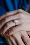 Oval Cut Lab Grown Diamond Halo Engagement Ring
