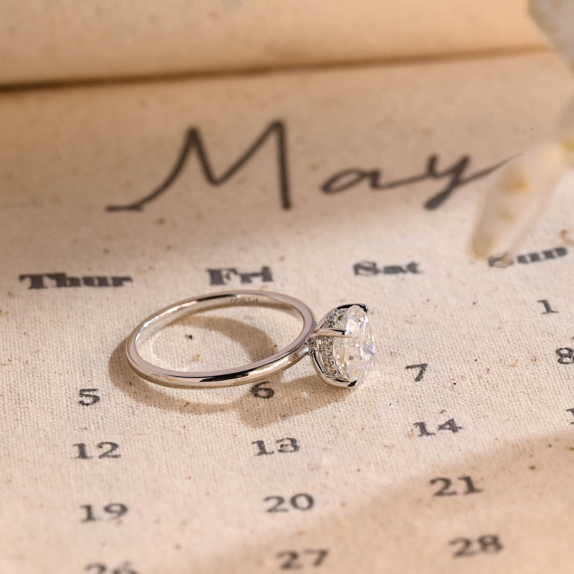 1.0 - 3.50 CT Hidden Halo Oval Lab Grown Diamond Engagement Ring