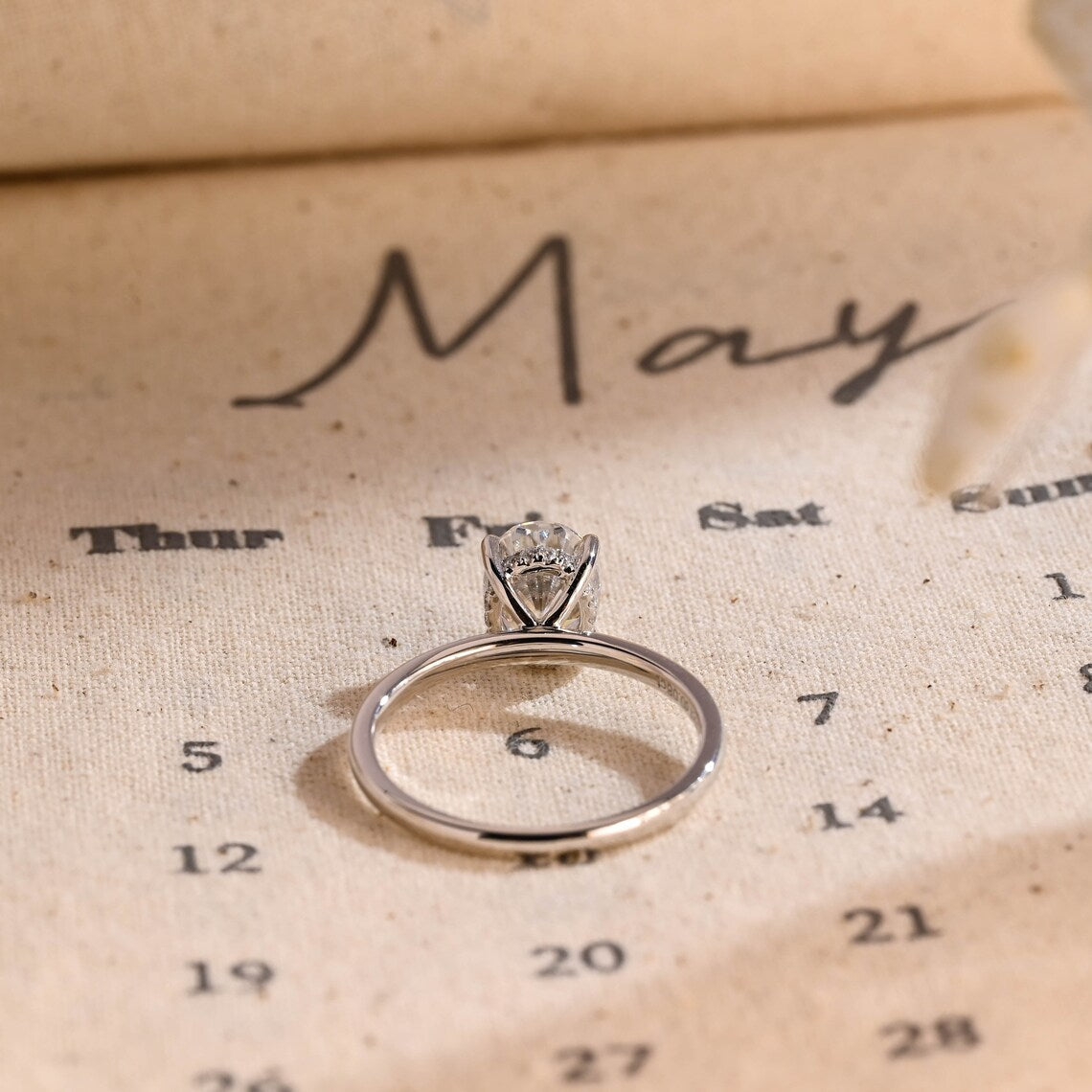 1.0 - 3.50 CT Hidden Halo Oval Lab Grown Diamond Engagement Ring