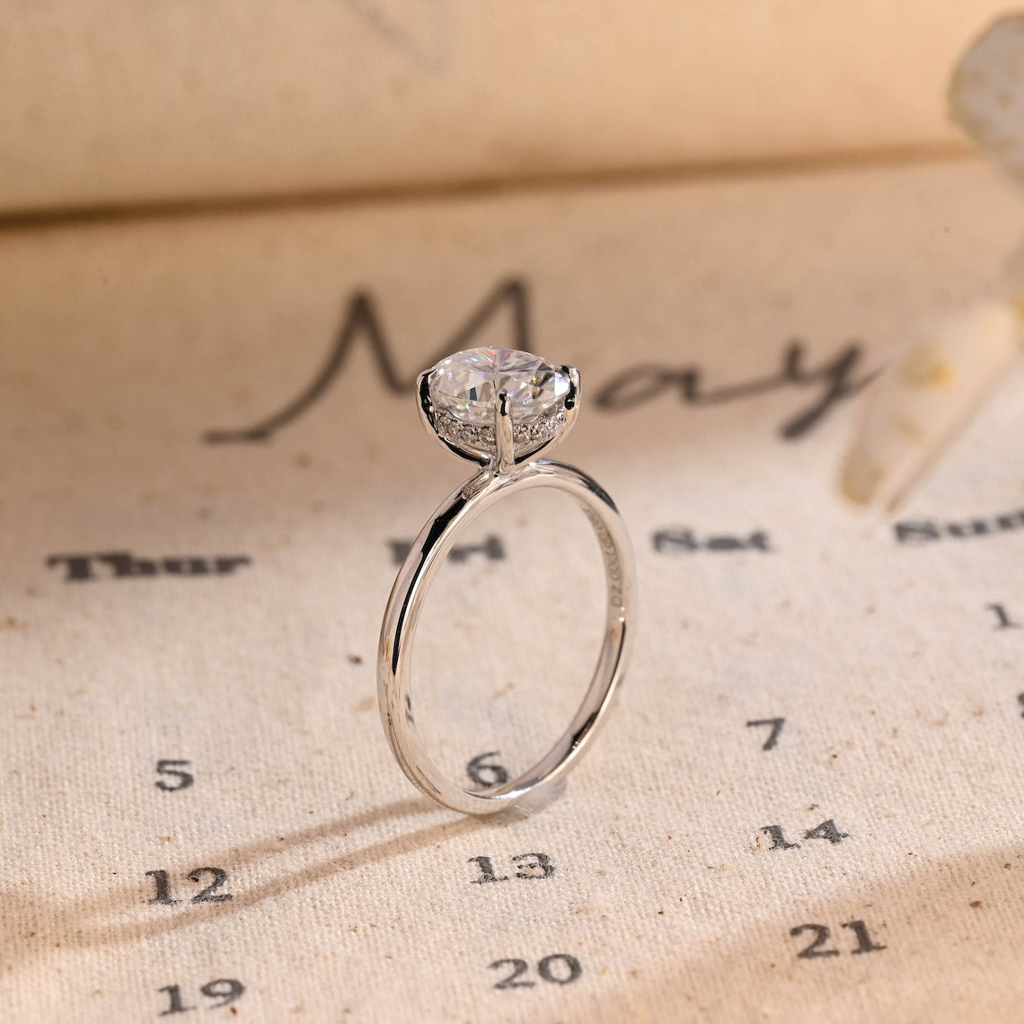 1.0 - 3.50 CT Hidden Halo Oval Lab Grown Diamond Engagement Ring