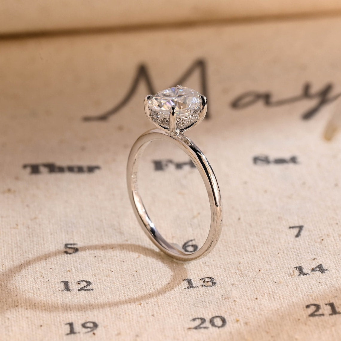 1.0 - 3.50 CT Hidden Halo Oval Lab Grown Diamond Engagement Ring