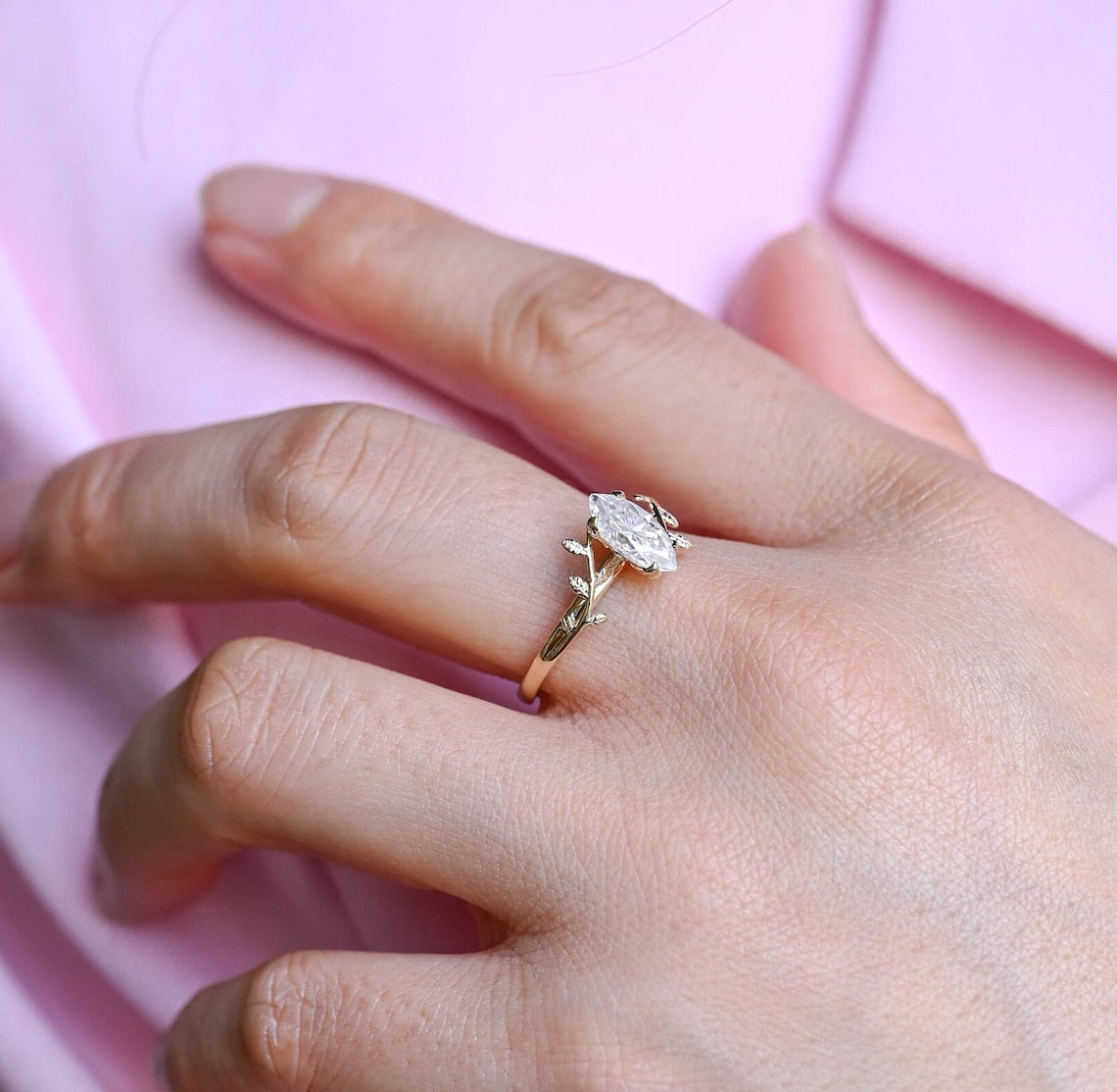 1.0 - 3.50 CT Art Deco Marquise Lab Grown Diamond Engagement Ring