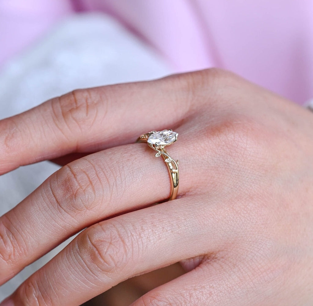 1.0 - 3.50 CT Art Deco Marquise Lab Grown Diamond Engagement Ring