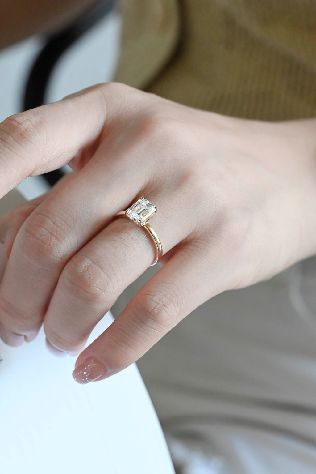 Elegant Emerald Lab Grown Diamond Solitaire Engagement Ring – 1.0 - 3.50 CT