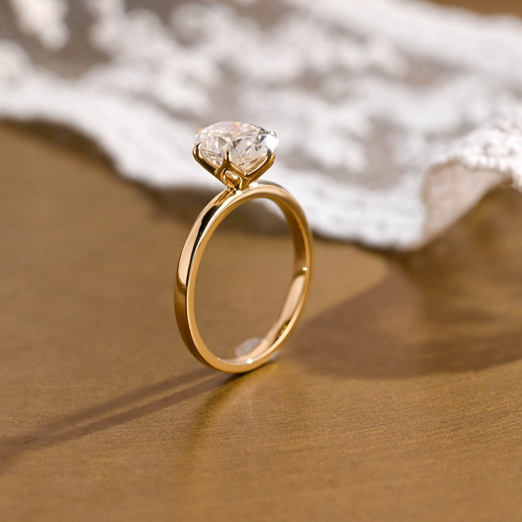 Oval Cut Lab Grown Diamond Solitaire Engagement Ring – 1.0 - 3.50 CT
