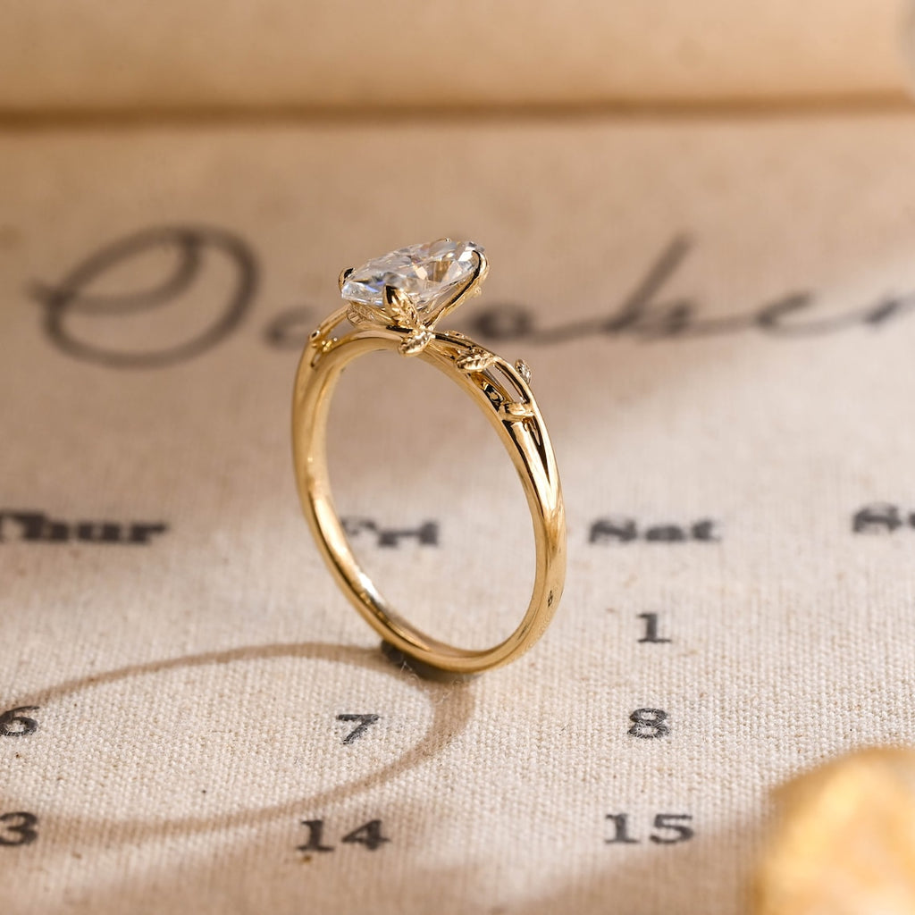 1.0 - 3.50 CT Art Deco Marquise Lab Grown Diamond Engagement Ring